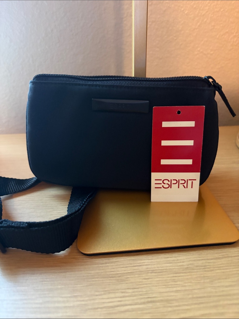 Esprit Black Unisex  Belt Bag with Minimal Logo
